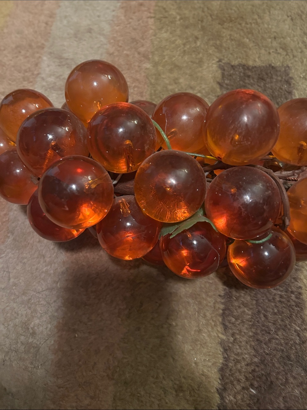 vintage lucite Amber Glass Grape Cluster - Picture 3 of 4